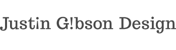 Justin Gibson Design logo stylized as “Just¡n G!bson Design”