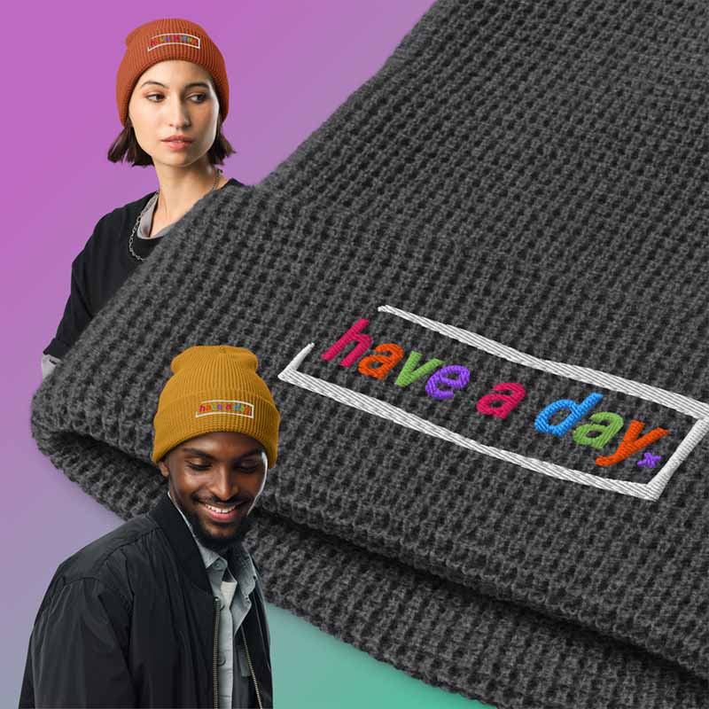 have a day ˣ waffle beanie